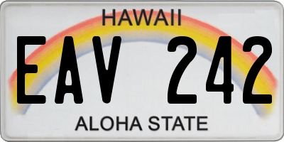HI license plate EAV242