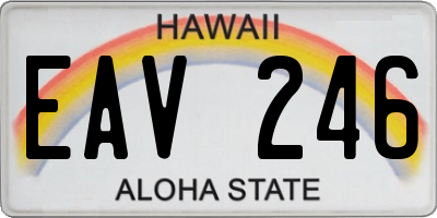 HI license plate EAV246