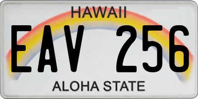 HI license plate EAV256