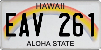 HI license plate EAV261