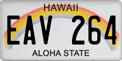 HI license plate EAV264