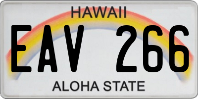 HI license plate EAV266