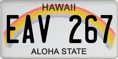 HI license plate EAV267