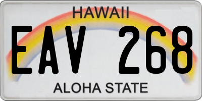 HI license plate EAV268