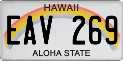 HI license plate EAV269
