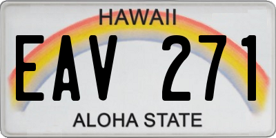 HI license plate EAV271