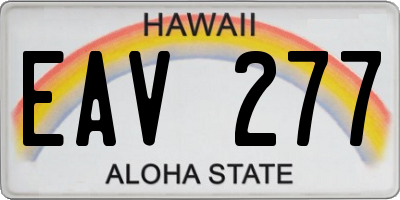HI license plate EAV277