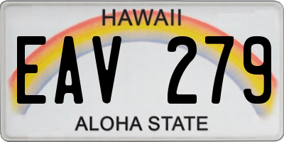 HI license plate EAV279