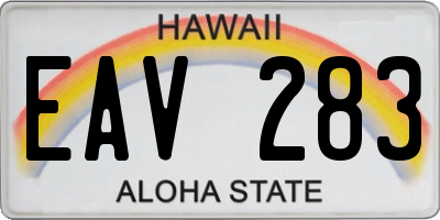 HI license plate EAV283