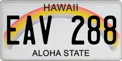 HI license plate EAV288