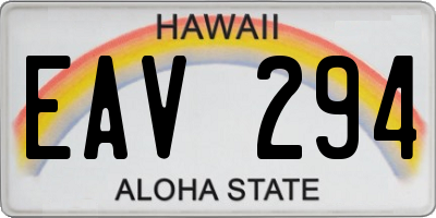 HI license plate EAV294