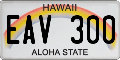HI license plate EAV300