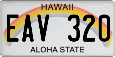 HI license plate EAV320