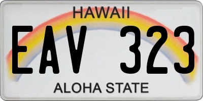 HI license plate EAV323