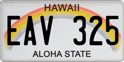 HI license plate EAV325
