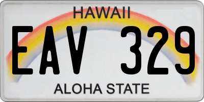 HI license plate EAV329