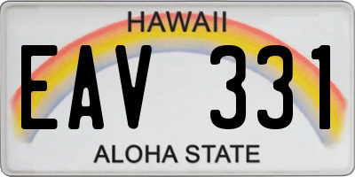 HI license plate EAV331