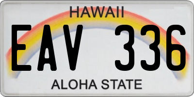 HI license plate EAV336