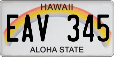 HI license plate EAV345