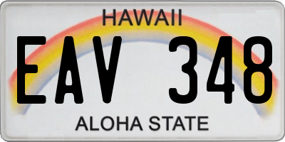 HI license plate EAV348