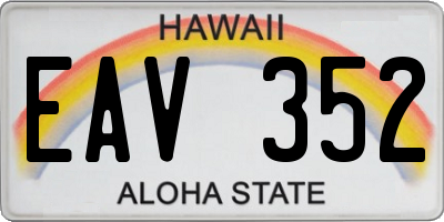 HI license plate EAV352