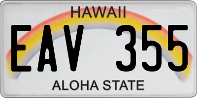HI license plate EAV355