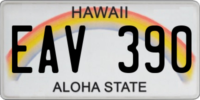 HI license plate EAV390
