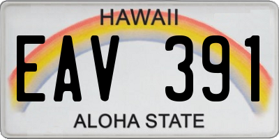 HI license plate EAV391