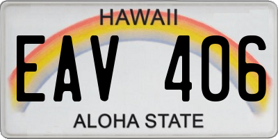 HI license plate EAV406