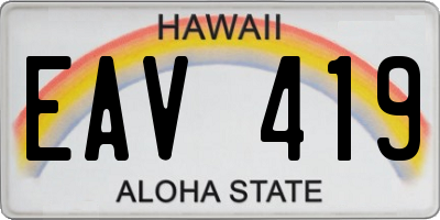 HI license plate EAV419