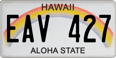 HI license plate EAV427
