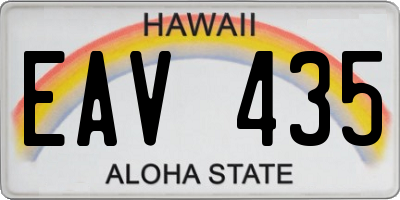 HI license plate EAV435