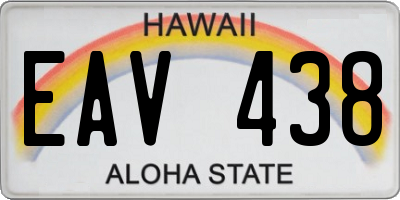 HI license plate EAV438