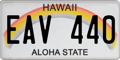HI license plate EAV440