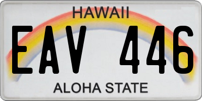 HI license plate EAV446
