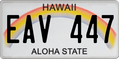 HI license plate EAV447