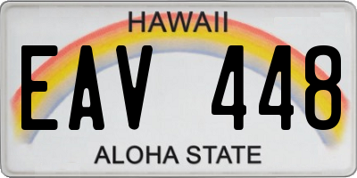 HI license plate EAV448