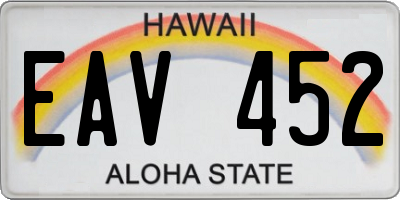 HI license plate EAV452