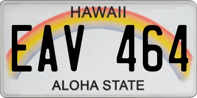 HI license plate EAV464