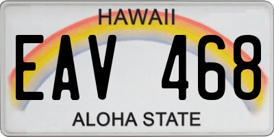 HI license plate EAV468