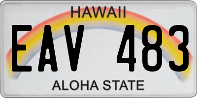 HI license plate EAV483