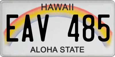 HI license plate EAV485
