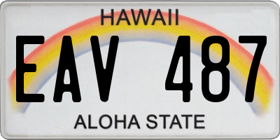 HI license plate EAV487