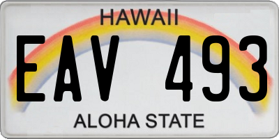 HI license plate EAV493
