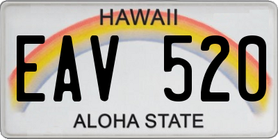 HI license plate EAV520