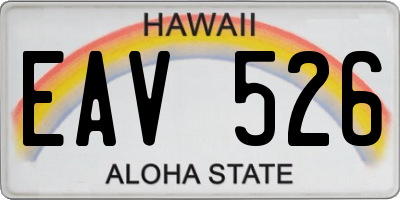 HI license plate EAV526
