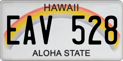 HI license plate EAV528