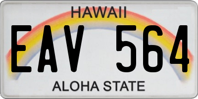 HI license plate EAV564