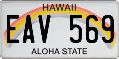 HI license plate EAV569