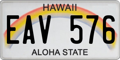 HI license plate EAV576